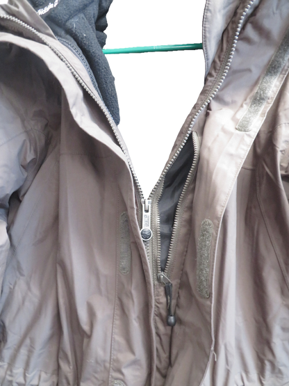 Jack Wolfskin Texapore Mens Parka Jacket L Brown Waterproof Hooded Fleece Lined