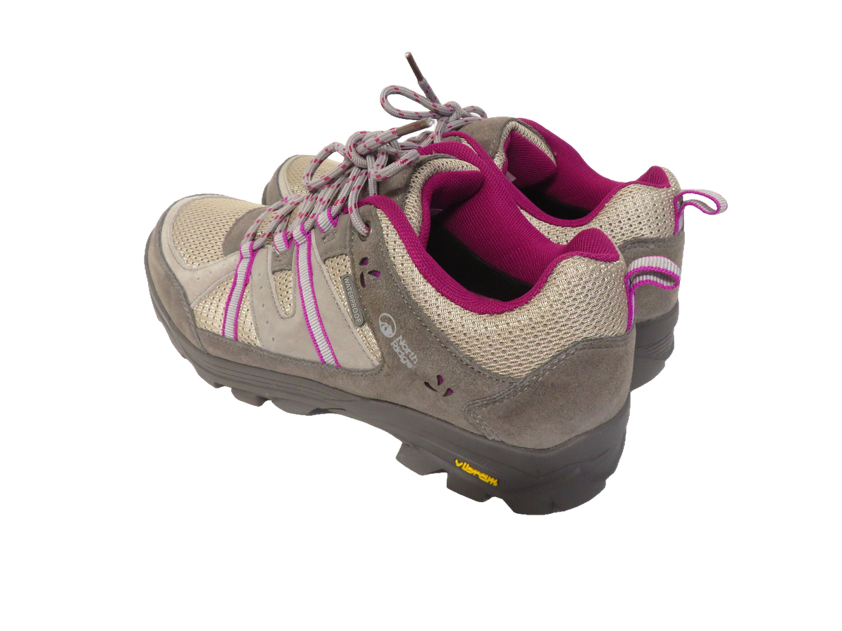 North Ridge Bexhill Womens Waterproof Walking Shoes UK 7 Grey Pink Suede Mesh