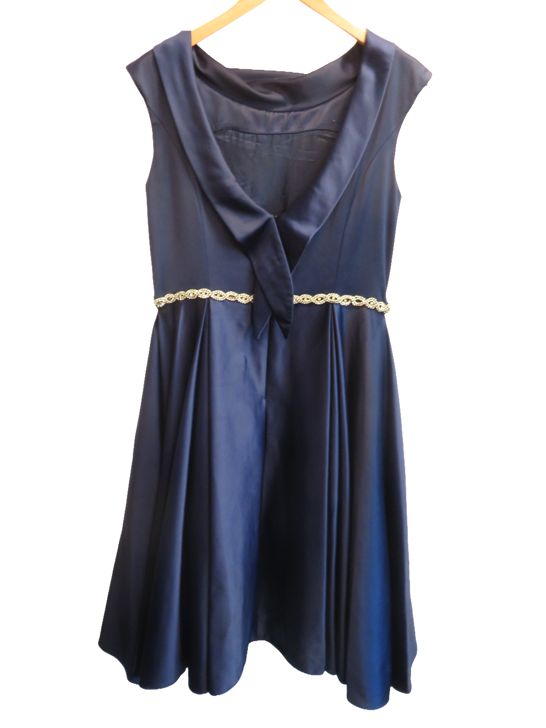 Irresistible by Veromia Navy Satin Midi Dress UK 16 Womens Occasion Wedding