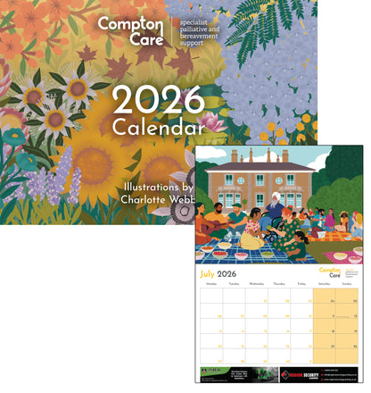 Compton Care 2026 Wall Calendar - A4 Calendar 42 x 30 cm - Illustrated By Charlotte Webb