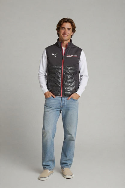 Puma Porsche Motorsport Gilet Bodywarmer EU M US S Black Red Mens Padded Zip