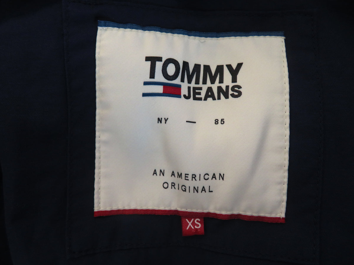 Tommy Jeans Windbreaker Jacket XS Navy Blue Hooded Full Zip Mens Lightweight