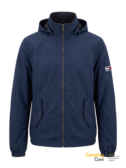 Tommy Jeans Windbreaker Jacket XS Navy Blue Hooded Full Zip Mens Lightweight