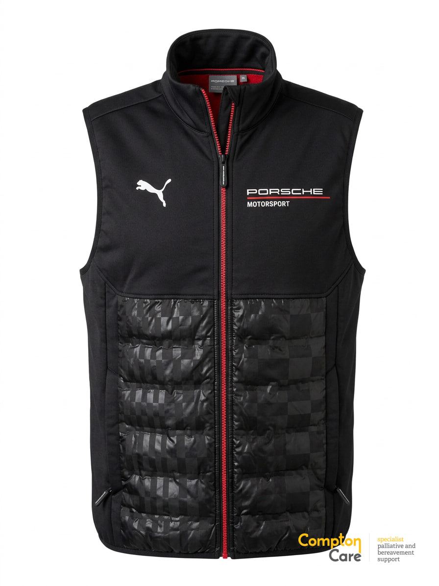 Puma Porsche Motorsport Gilet Bodywarmer EU M US S Black Red Mens Padded Zip