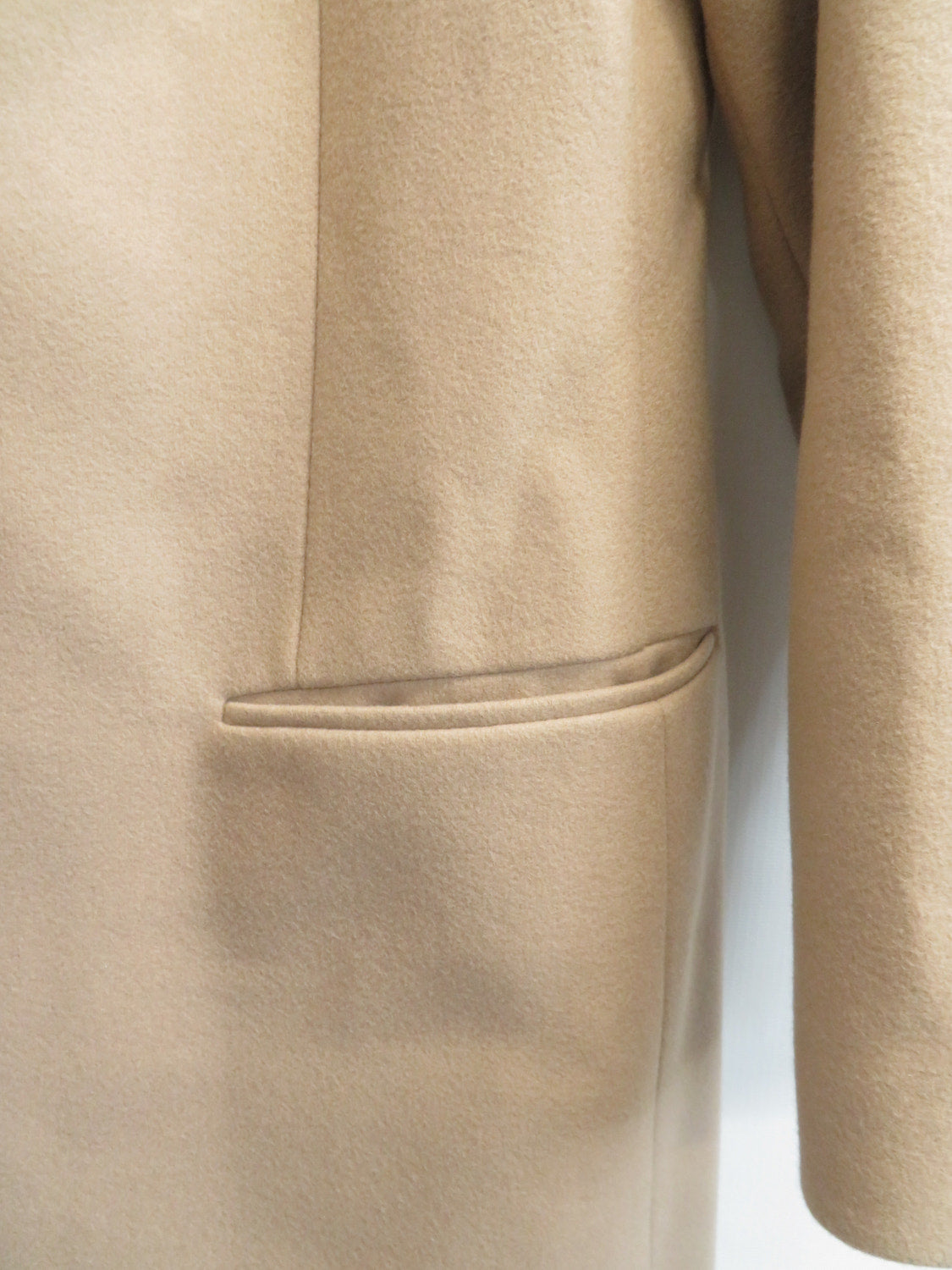 AllSaints Leni Womens Coat UK 12 Camel Beige Wool Cashmere Blend Single Breasted