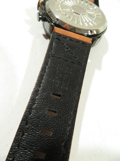 AVI-8 Hawker Harrier Matador Mens Chronograph Watch Black Brown Leather Strap