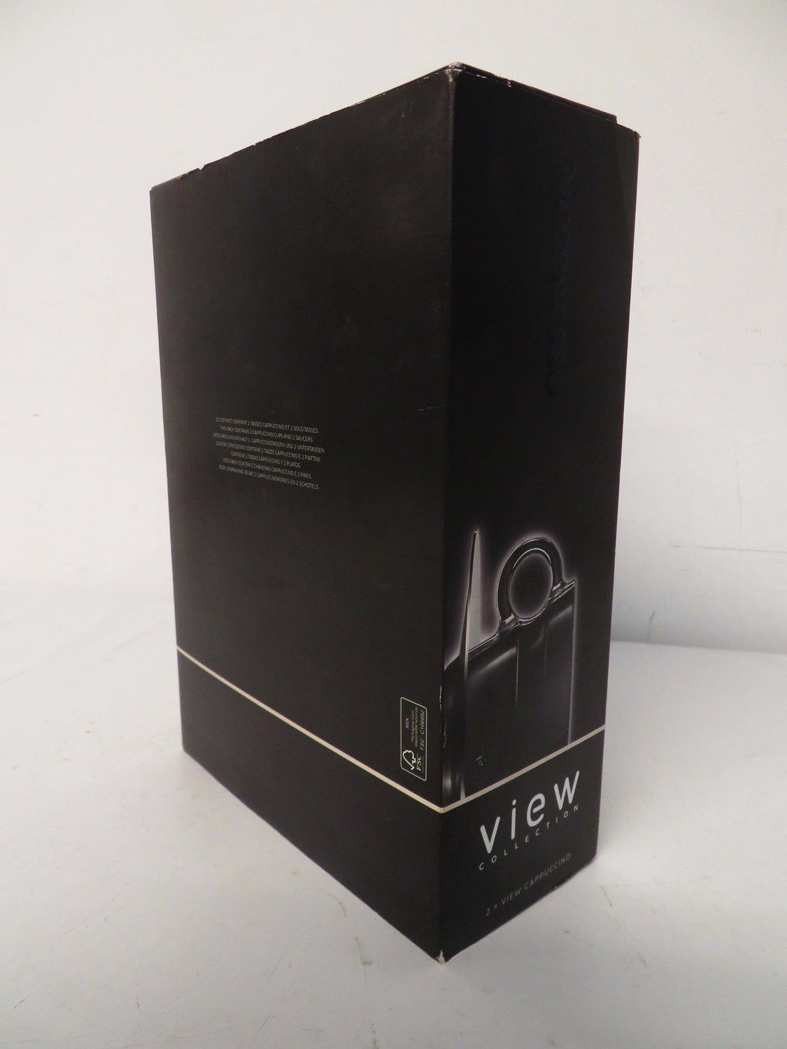 Nespresso View Collection Cappuccino Cups and Saucers Set of 2 Glass Steel Boxed