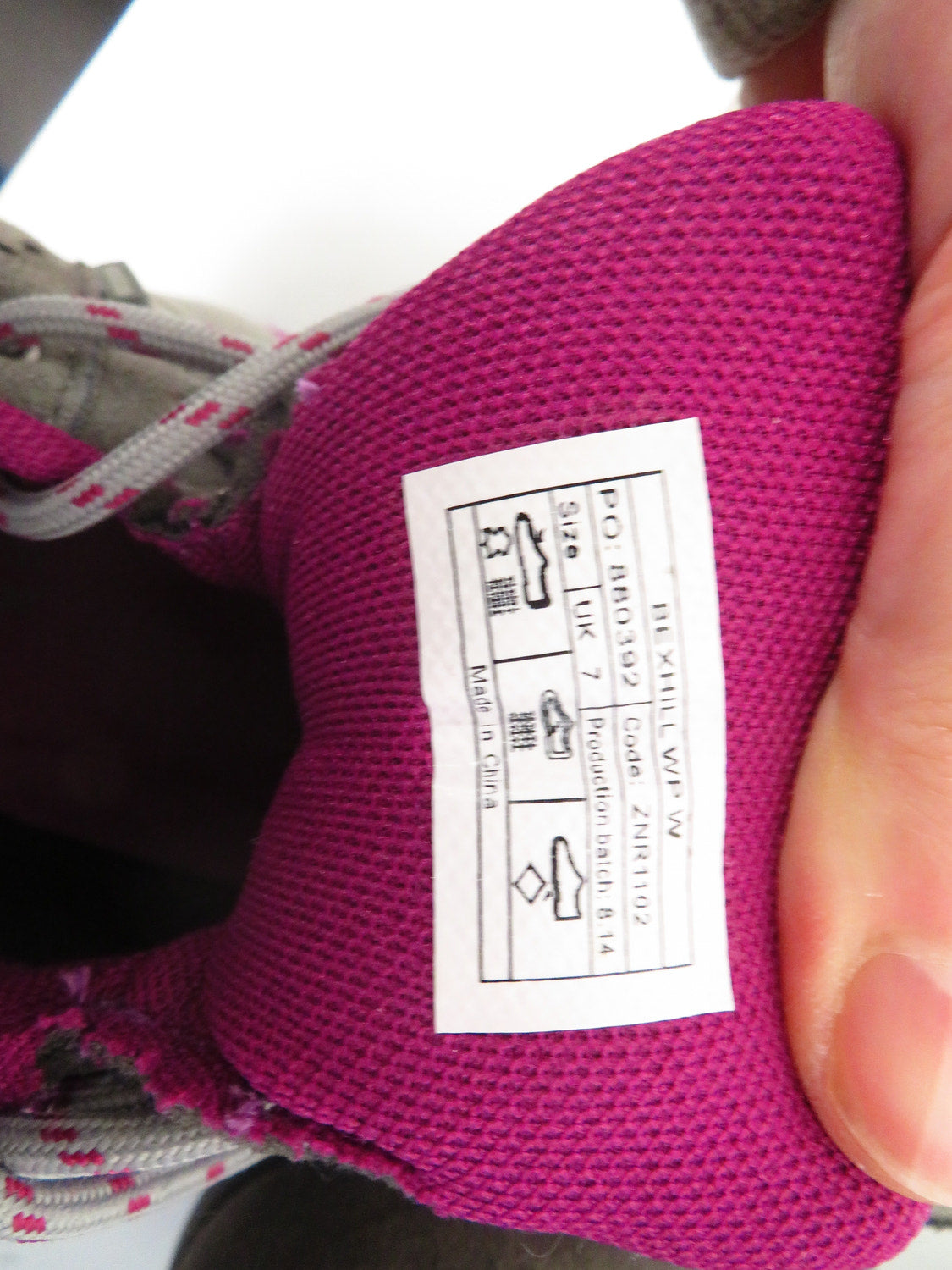 North Ridge Bexhill Womens Waterproof Walking Shoes UK 7 Grey Pink Suede Mesh